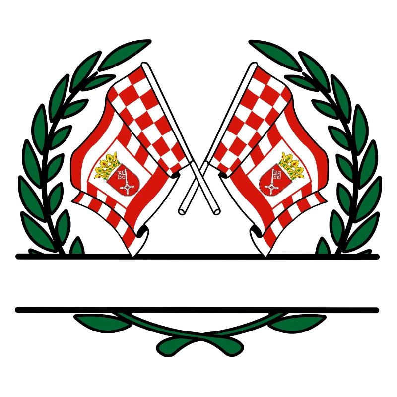 Drapeaux Brême couronne de laurier bannière