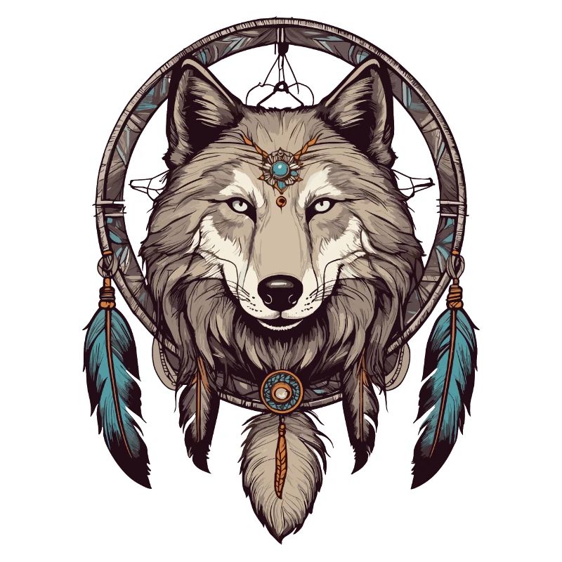 Traumfänger mit Wolf