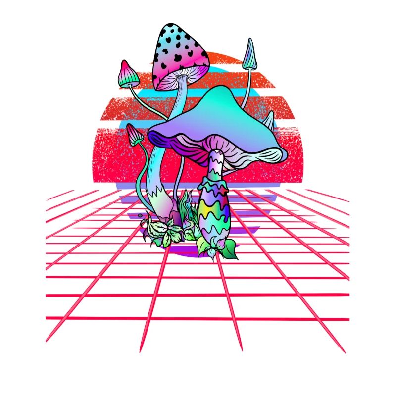 Champignons Psychédéliques - Retro Wave Sunset