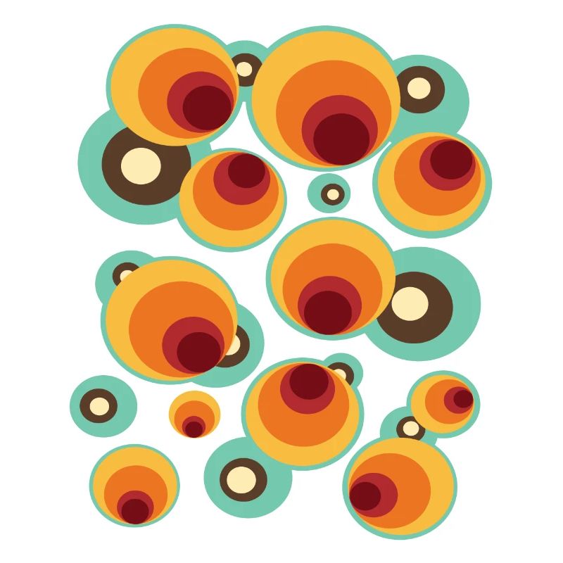 Vintage Mid Century Circle Pattern