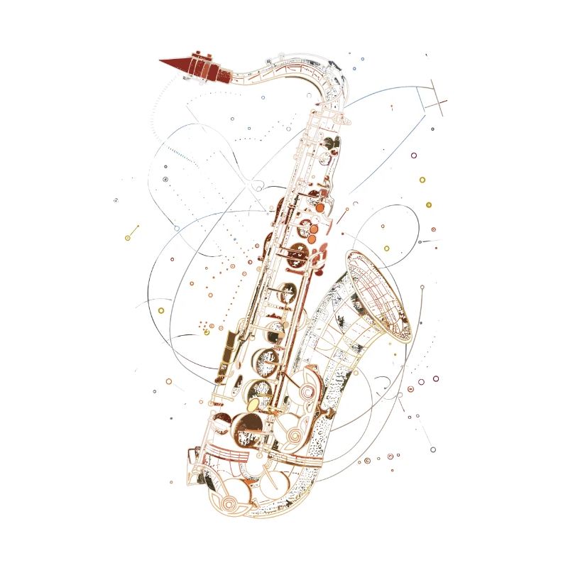 Dessin au trait de saxophone