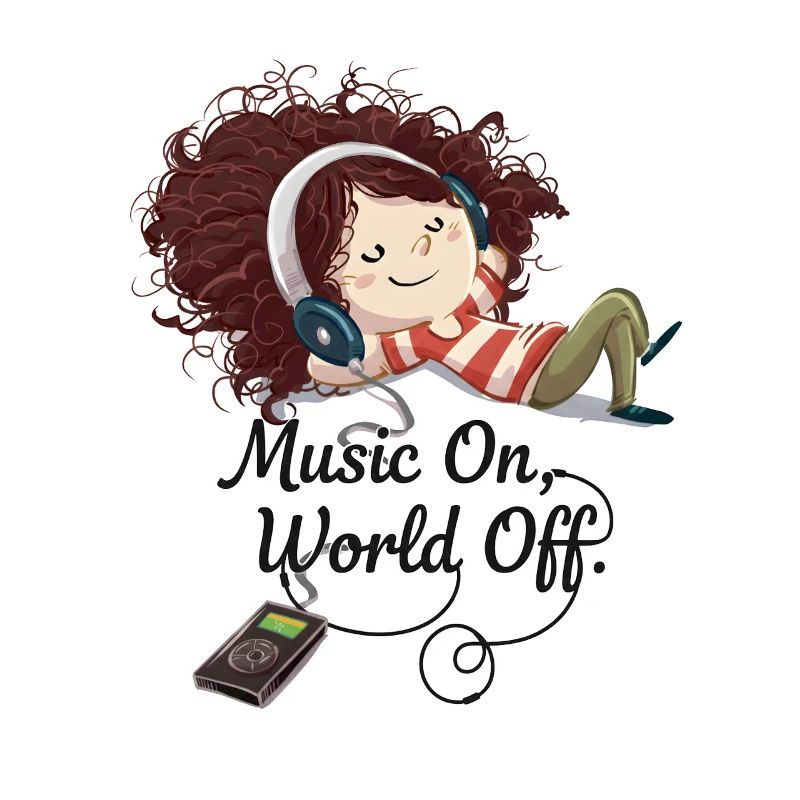 Music On World Off – Mädchen mit Kopfhörern