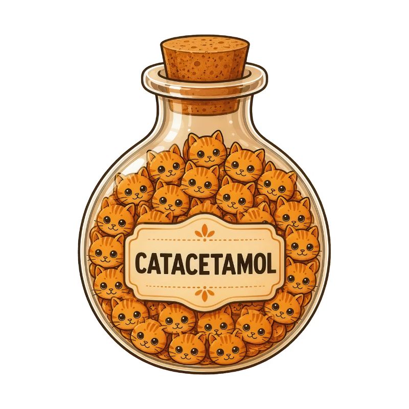Bouteille de catacétamol de chats