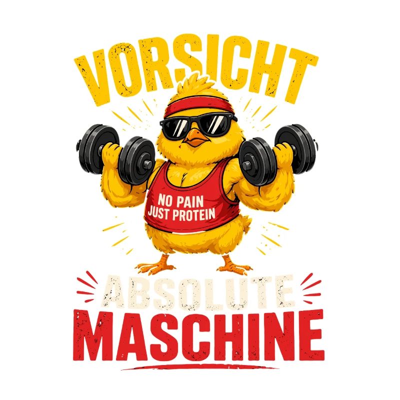 Caution Absolute Machine No Pain Just Protein