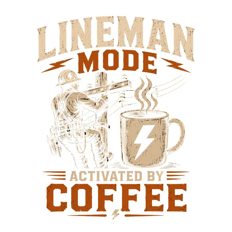 Lustiger Lineman Kaffee Strom Arbeit