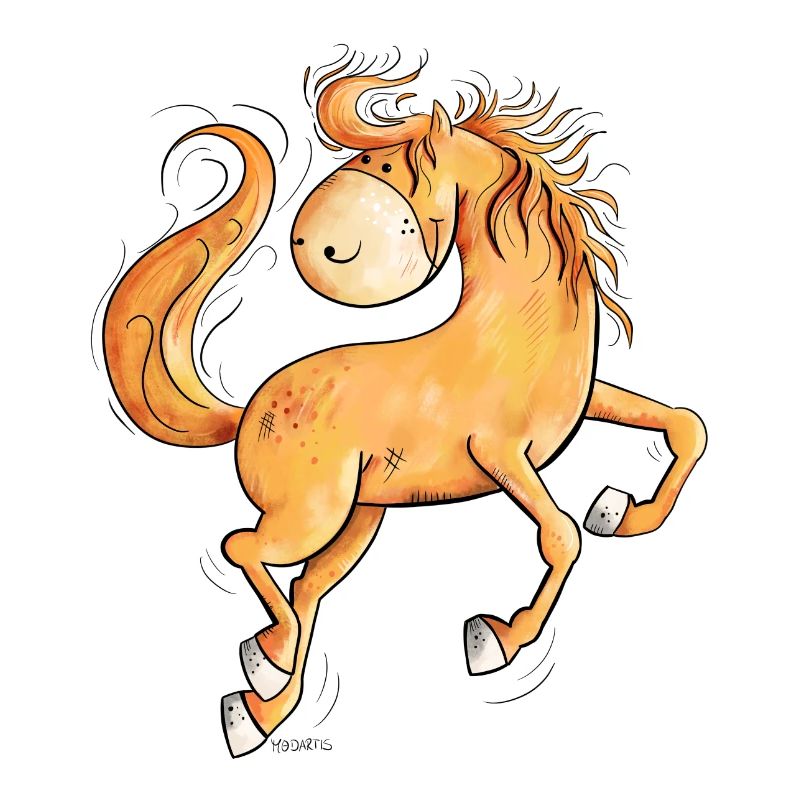 Wildes Pferd im wallender Mähne I Comic