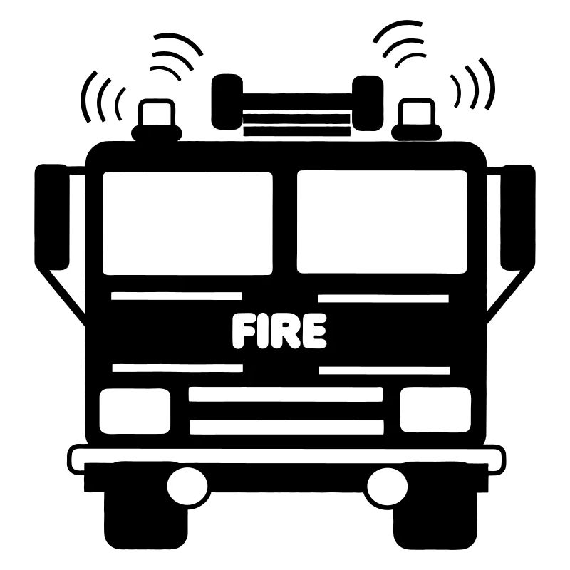 Vue de face du camion de pompiers