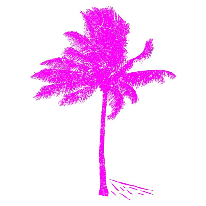 Neon Pink Palm Tree Silhouette