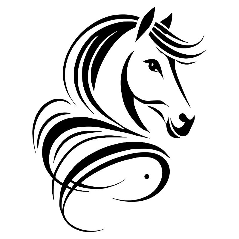 Dessin abstrait de cheval stylisé