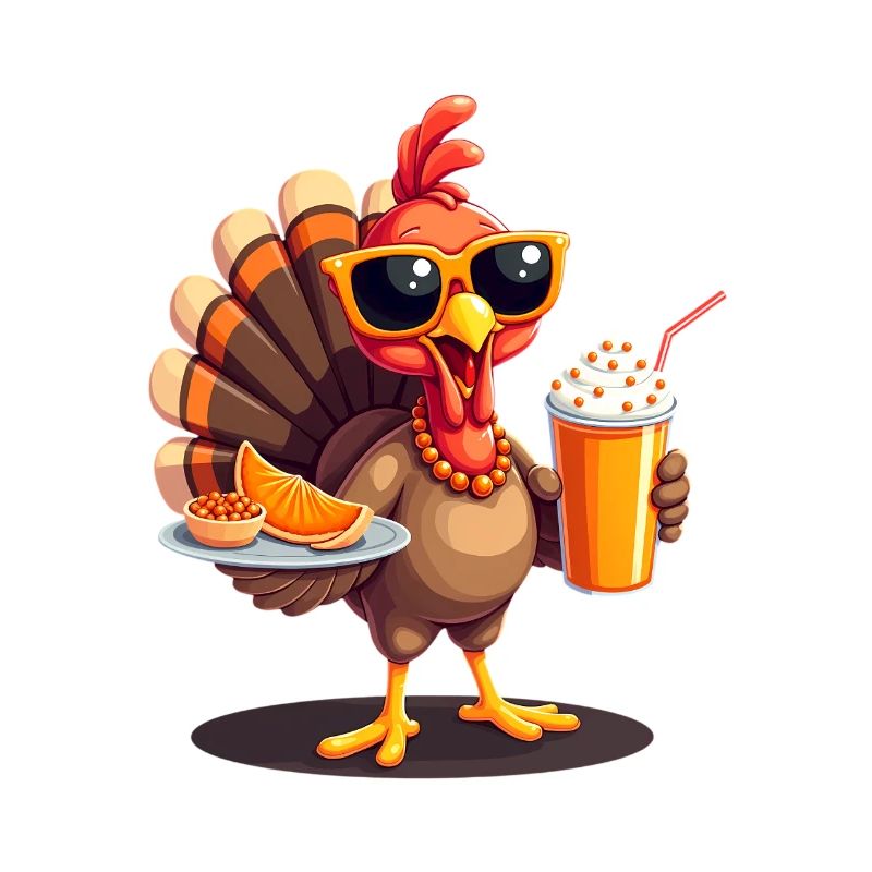 Dinde de Thanksgiving avec lunettes de soleil