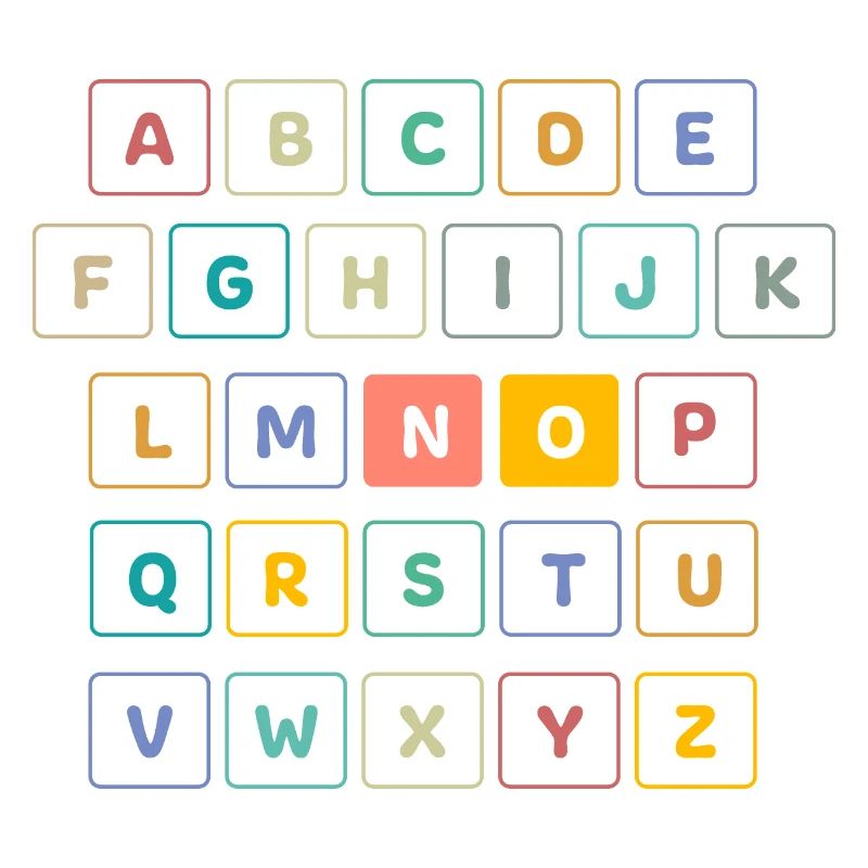 ABC Button NO - Kindergarten Vorschule Schule