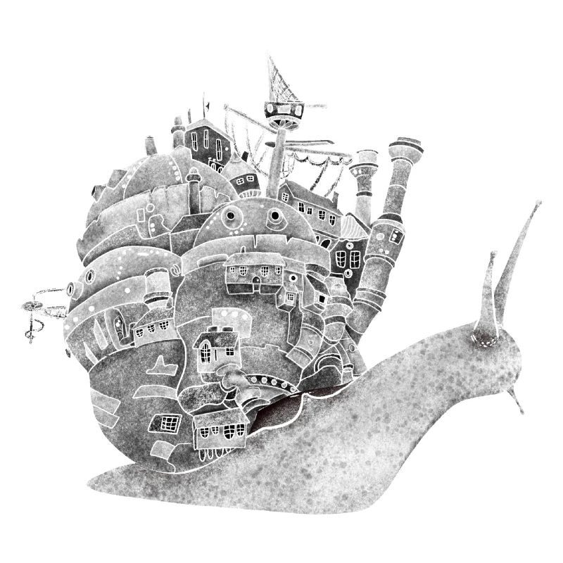 Snail with Moving Castle