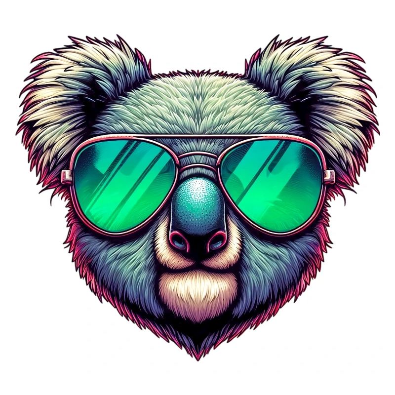 Koala avec des lunettes de soleil vertes