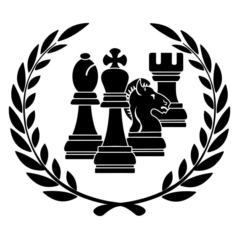 Pièces d’échecs en couronne de laurier
