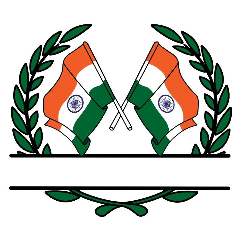 Drapeaux Inde bannière couronne de laurier