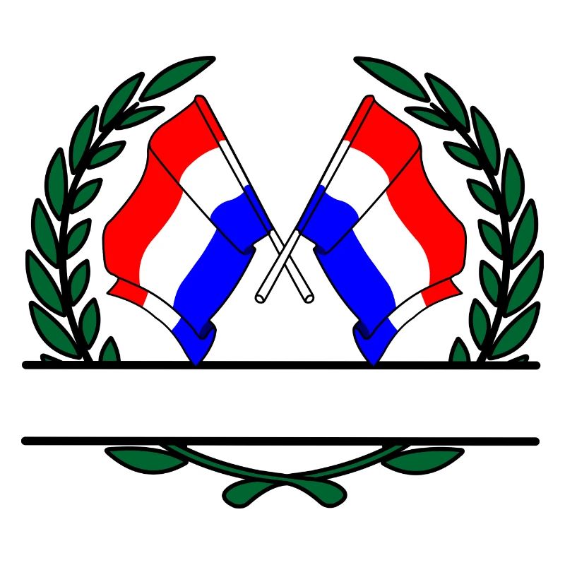 Flags Netherlands laurel wreath banner