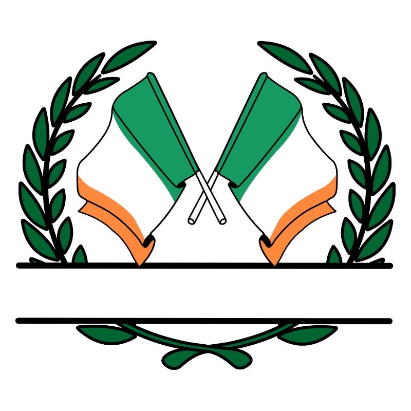Drapeaux Irlande couronne de laurier bannière