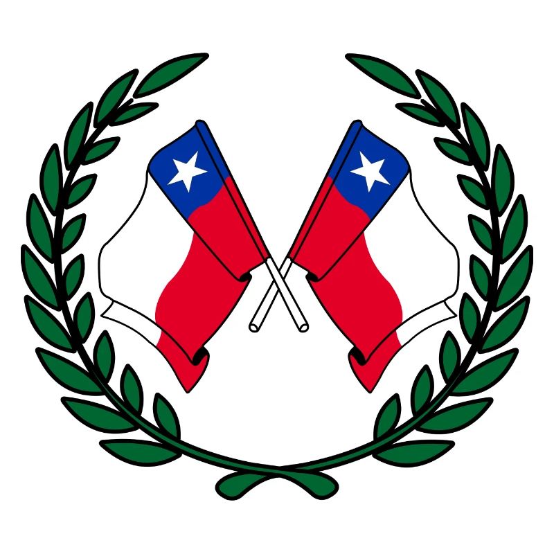 Drapeaux du Chili en couronne de laurier