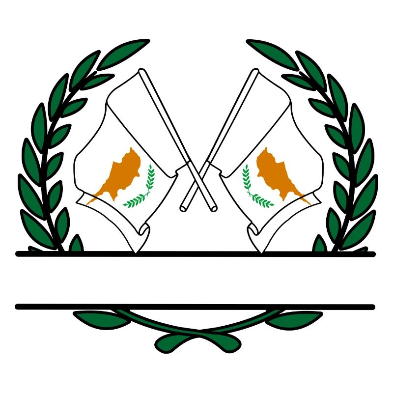 Flaggen Zypern Lorbeer Kranz Banner