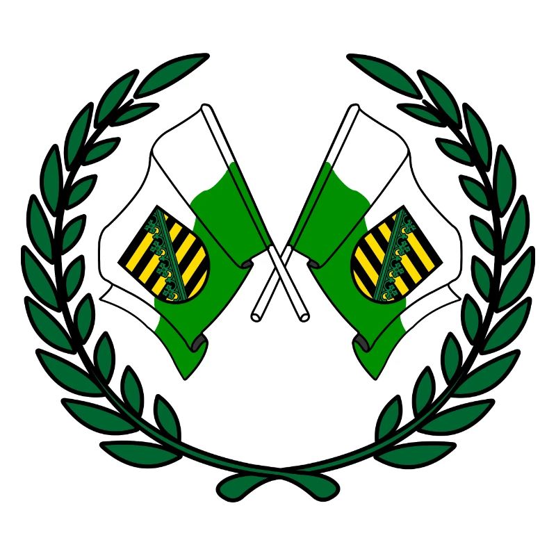 Flags Saxony laurel wreath