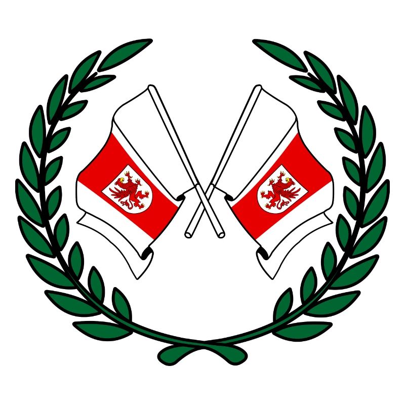 Drapeaux Couronne de laurier de Poméranie occidentale