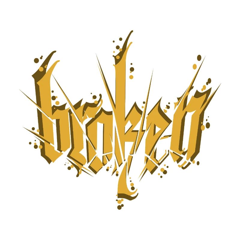 Broken Calligraphy Dark Lettering