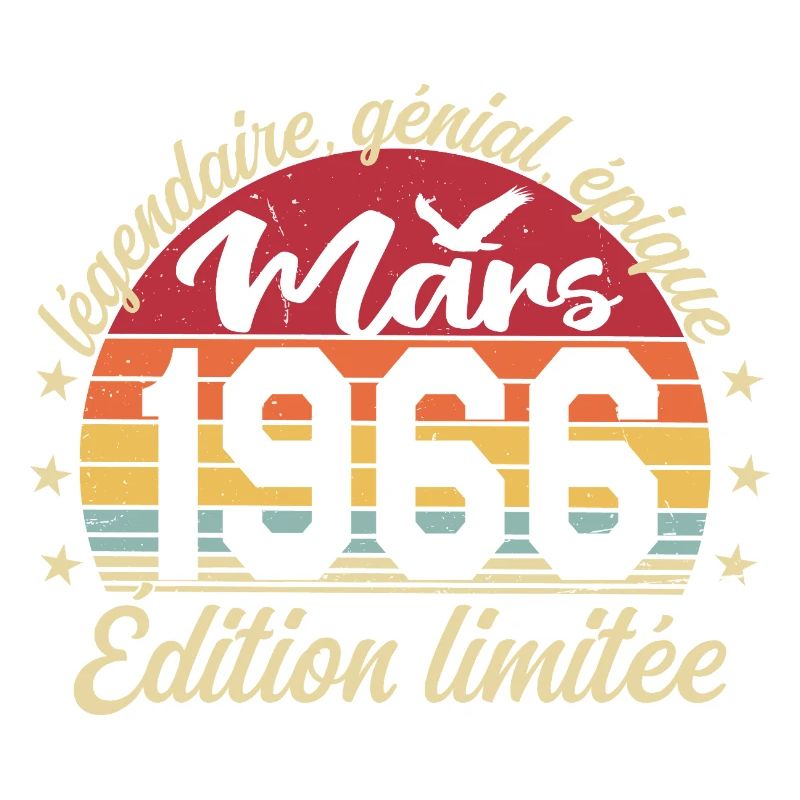Mars 1966 60 ans Cadeau Anniversaire Mars 1966