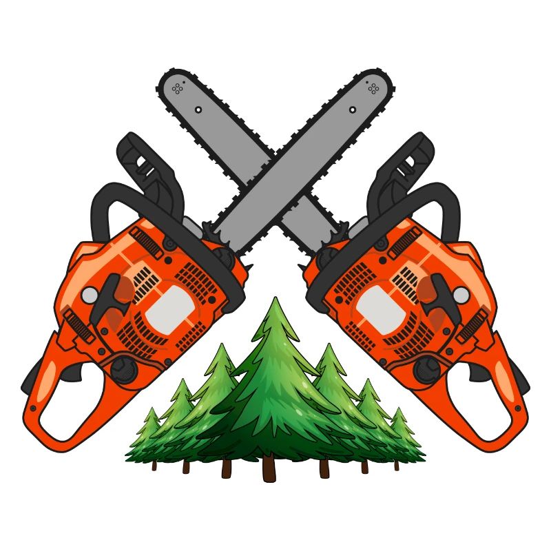 Croix à la tronçonneuse avec forêt