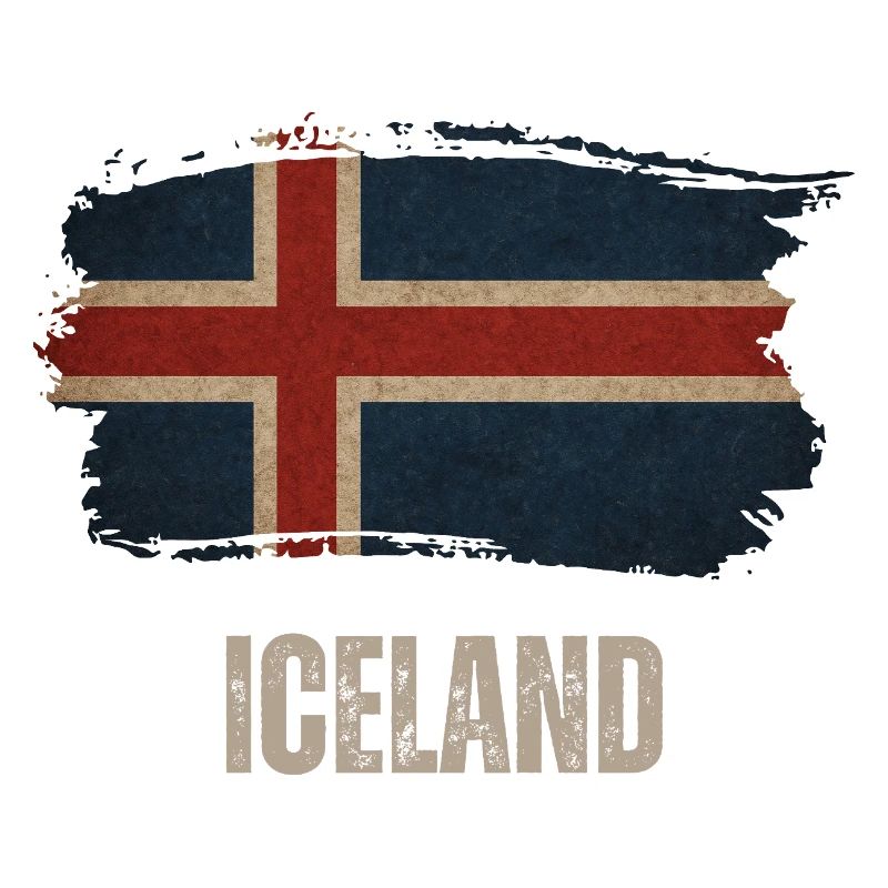 Drapeau de l’Islande, vintage Islande