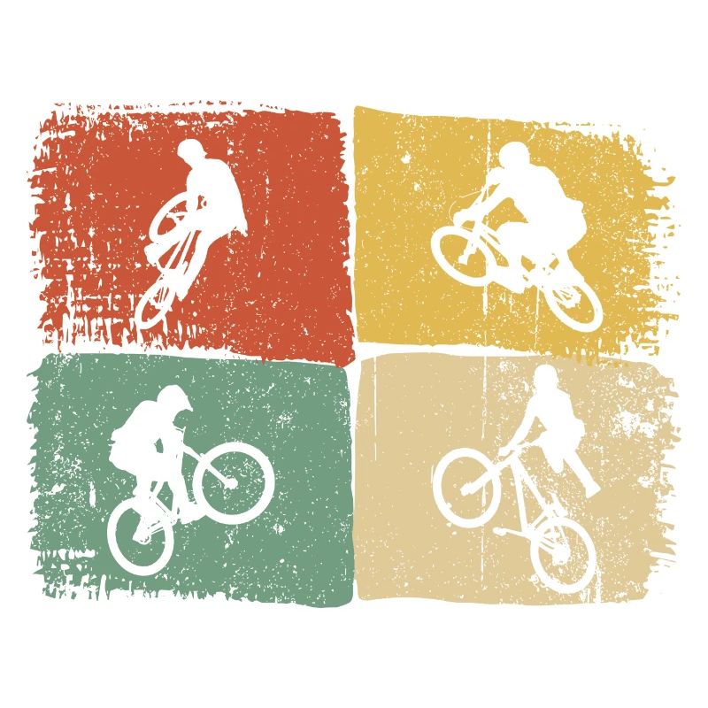 Silhouettes de quad sur blocs de couleur