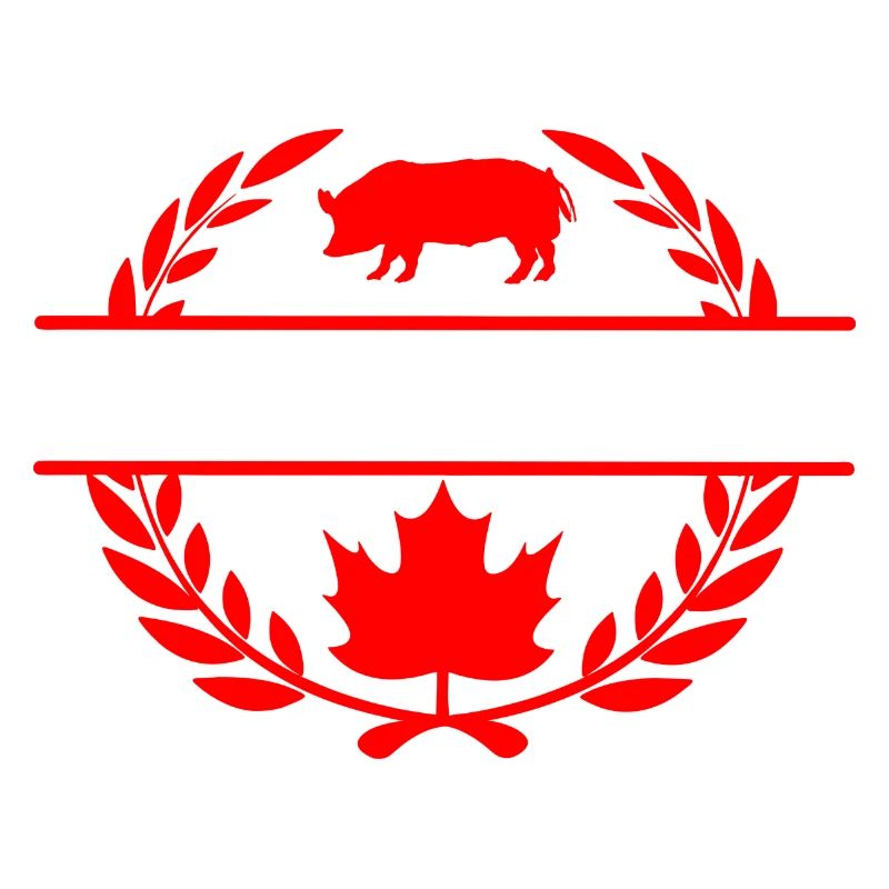 Canada maple leaf pig laurel wreath