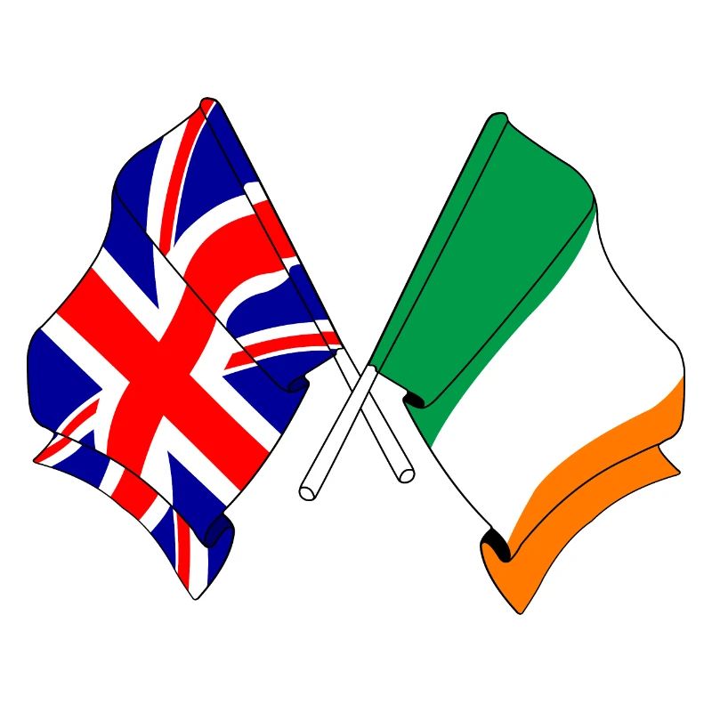 Drapeau de l’Angleterre et drapeau de l’Irlande