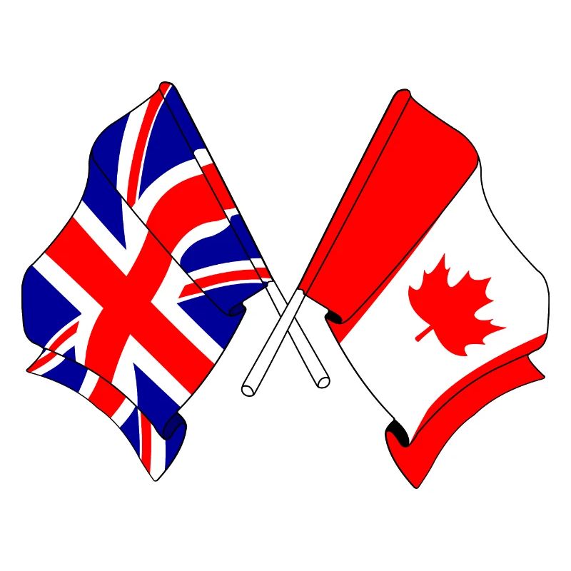 Drapeau de l’Angleterre et drapeau du Canada