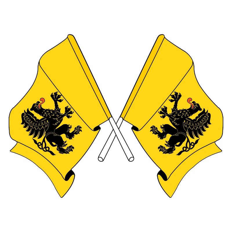 Two flags Pomeranian