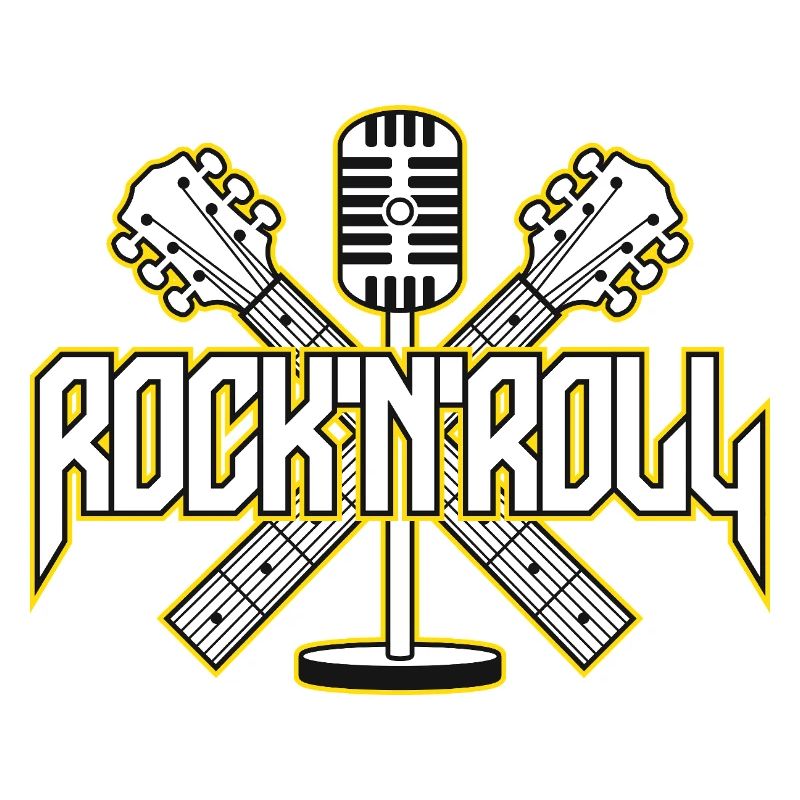 RocknRoll Crest avec guitares et micro