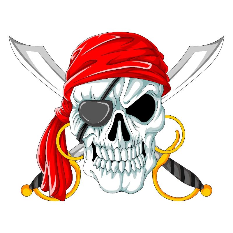 Crâne de pirate avec épées, Jolly Roger Design