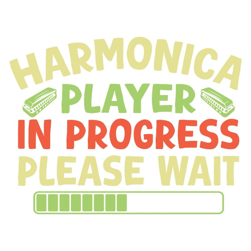 Funny Harmonica Player In Progress Harmonica