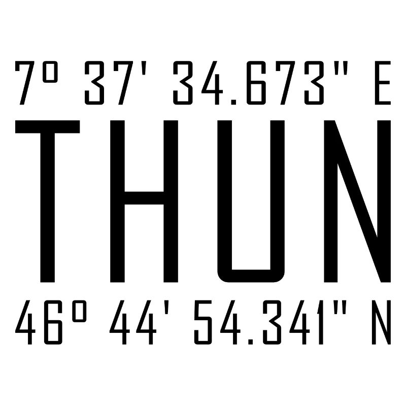 Coordonnées de Thun – Typographie avec référence locale Besch