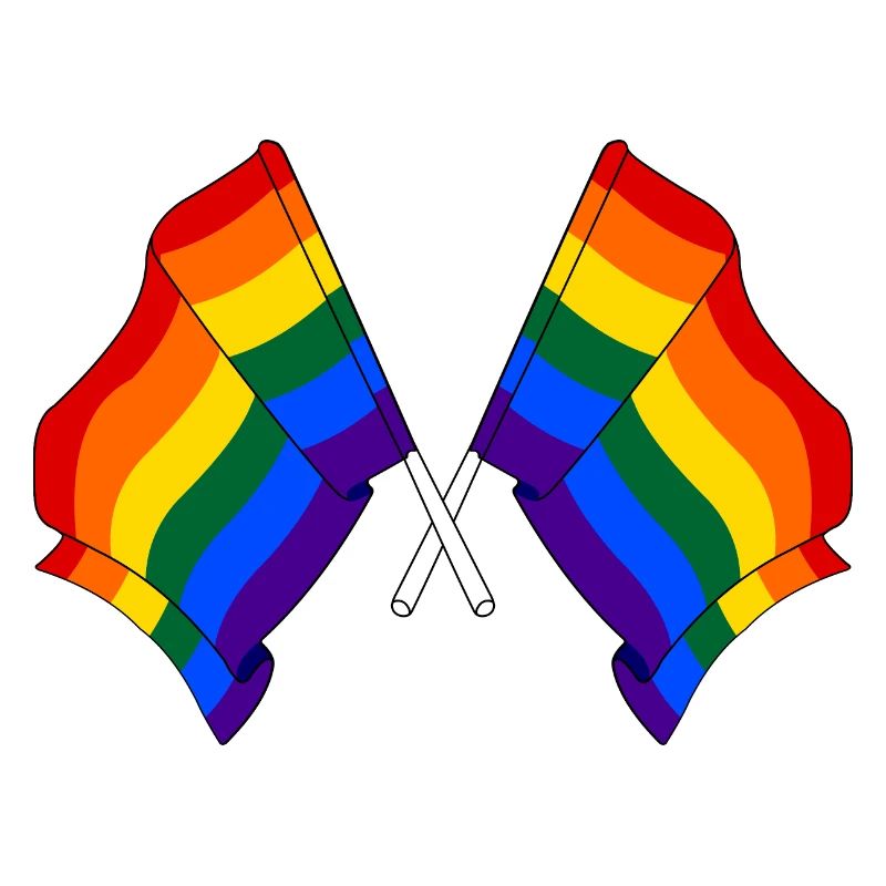 Two rainbow flags