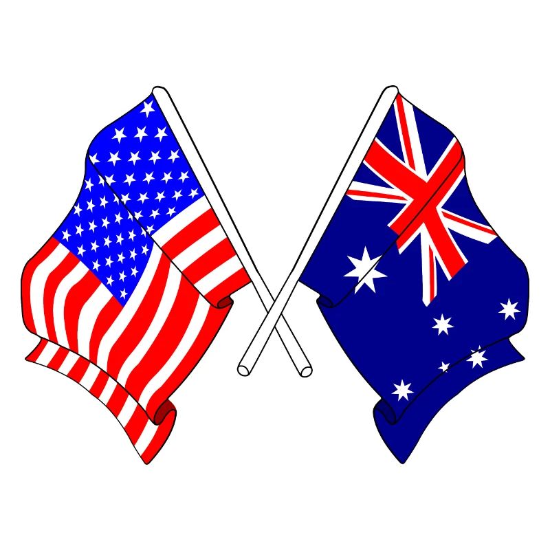 Drapeau des États-Unis et drapeau de l’Australie