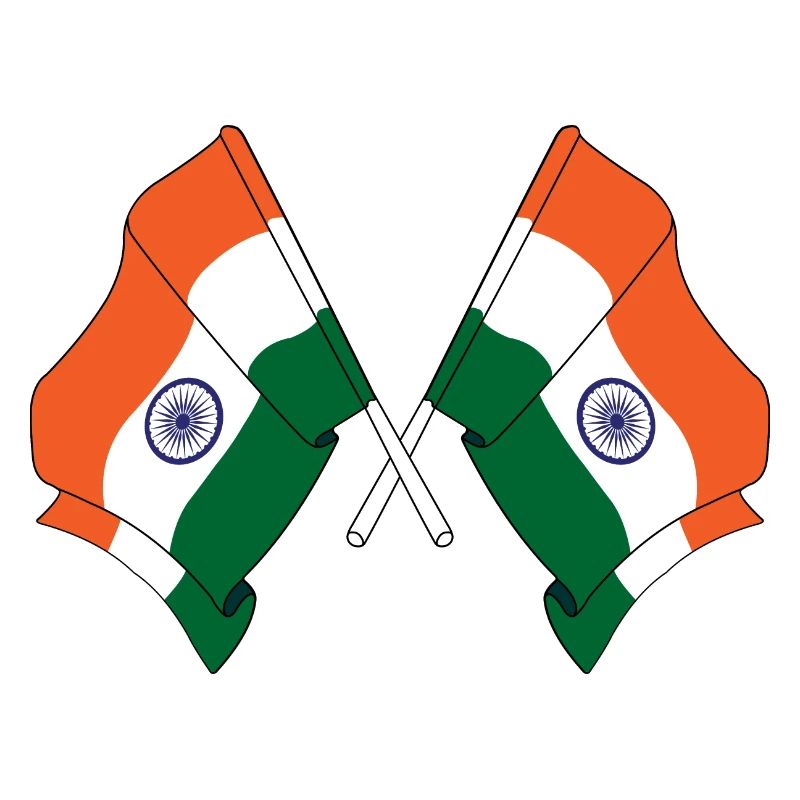 Deux drapeaux de l’Inde croisés