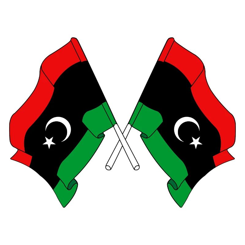 Two flags Libya