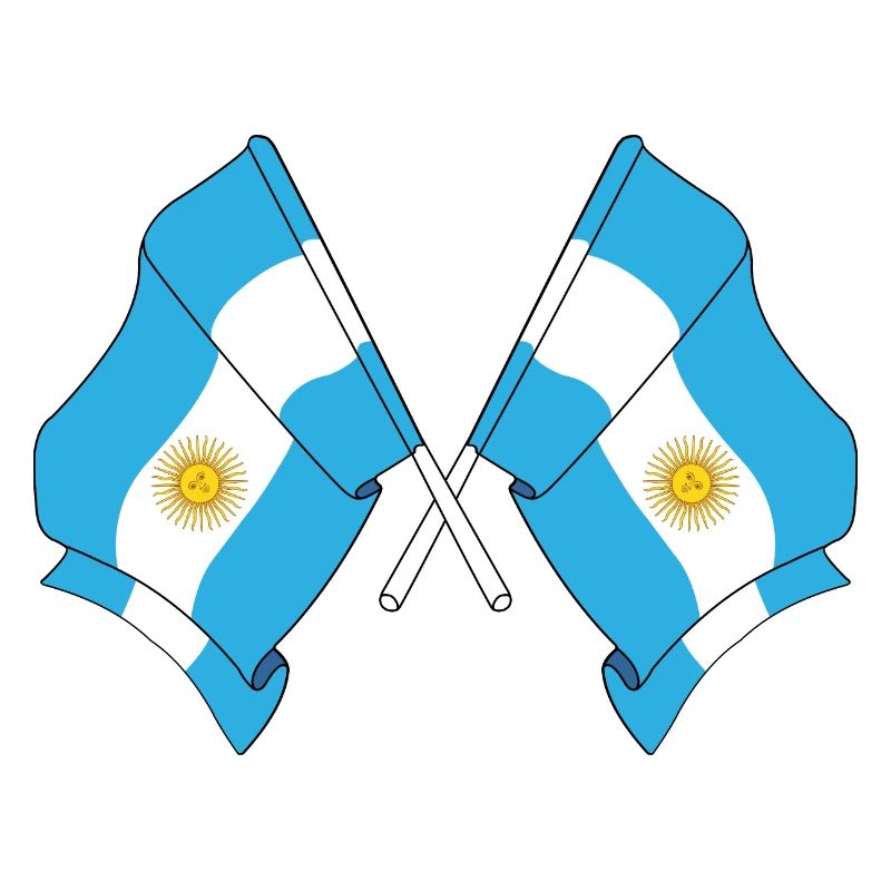 Deux drapeaux croisés de l’Argentine