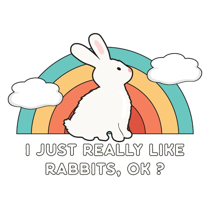 80's 90's Retro Sun with Bunny Rabbit Saying