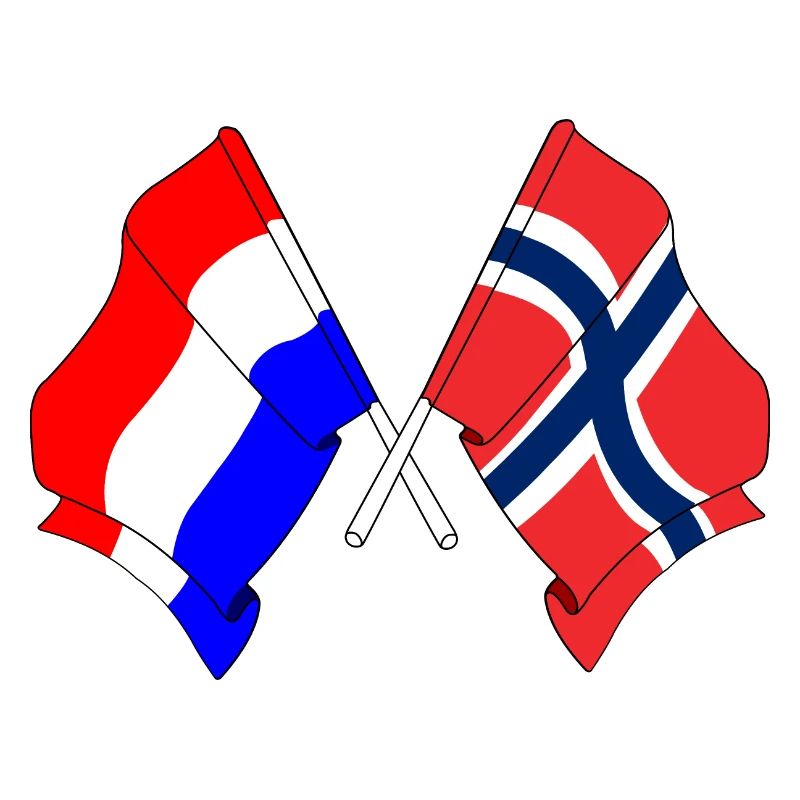 Drapeau des Pays-Bas et drapeau de la Norvège