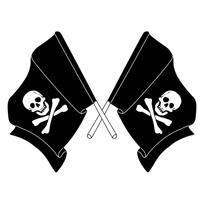 Deux drapeaux croisés de pirates