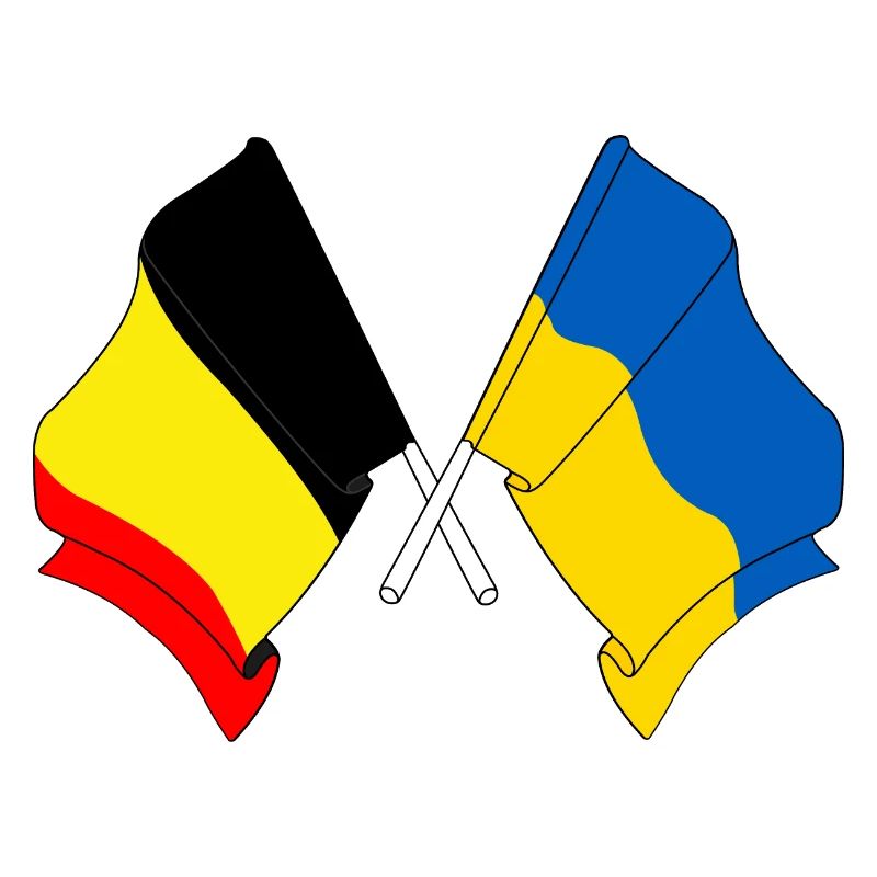 Drapeau de la Belgique, drapeau de l’Ukraine