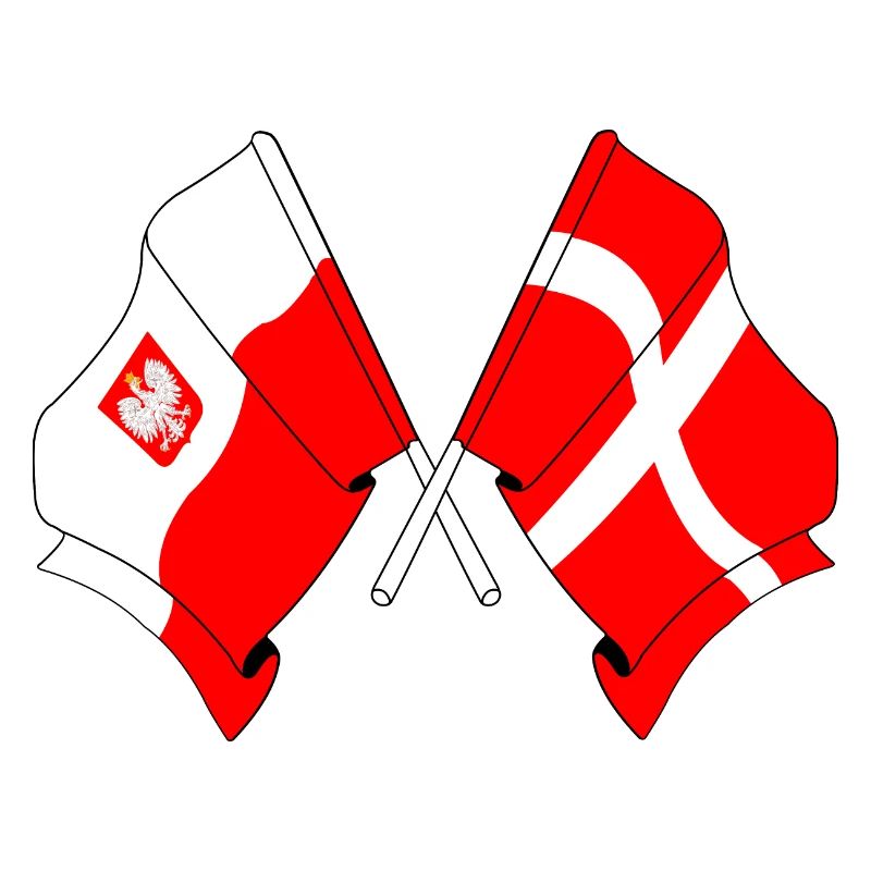 Drapeau de la Pologne et drapeau du Danemark