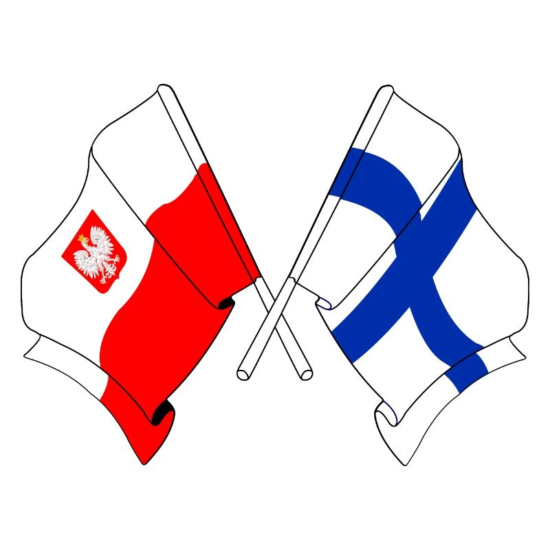 Drapeau de la Pologne et drapeau de la Finlande