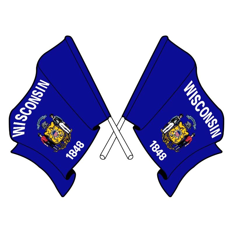 Two Wisconsin Flags Crossed